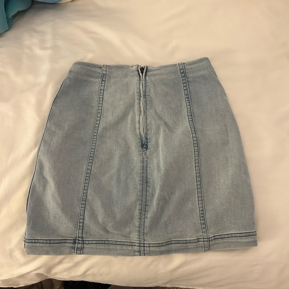Free People Denim Modern Femme Mini Skirt - light wash - Picture 7 of 7